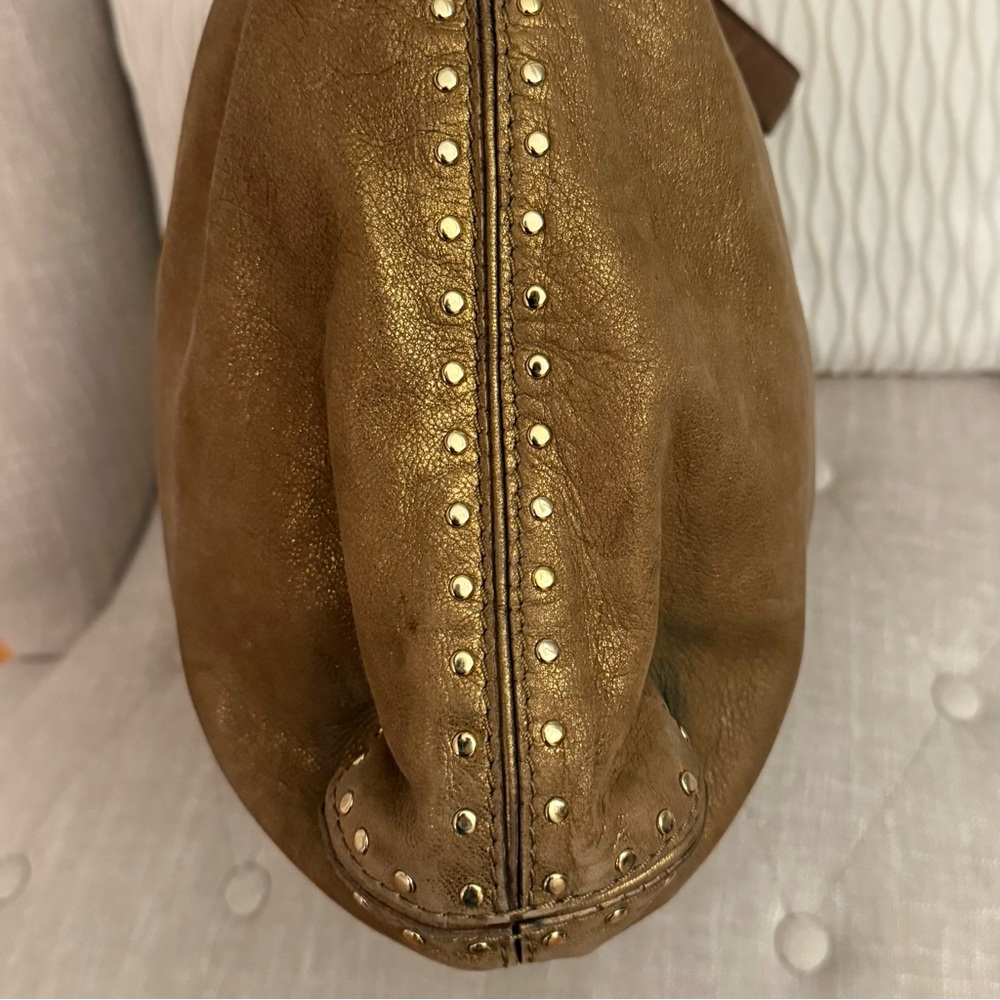 MICHAEL Michael Kors Delancy Studded Leather Hobo Bag Bronze Metallic - Picture 5 of 16